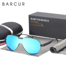 Load image into Gallery viewer, BARCUR Men's Polarized Sunglasses UV400 Protection Special-Shaped Eyewear for Men Stainless Steel Frame Eyeglasses Accessory