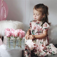 Load image into Gallery viewer, Cute Baby Girls Dress with Flower Puff Sleeves A -line Dress For Baby Girls for Holiday Party