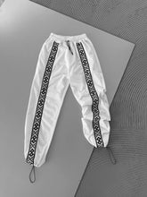 Load image into Gallery viewer, Unisex Cotton Joggers with Side Pattern / Black Streetwear Pants