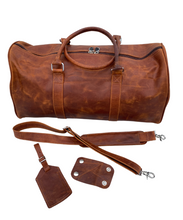 Load image into Gallery viewer, Leather Duffel Bag: Where Sophistication Meets Functionality"