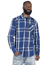 Load image into Gallery viewer, V1826 Brandon Long sleeves Plaid Shirt - Navy