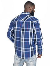Load image into Gallery viewer, V1826 Brandon Long sleeves Plaid Shirt - Navy