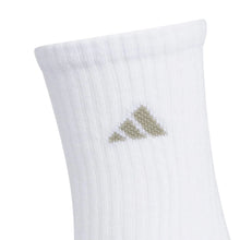 Load image into Gallery viewer, Adidas Boys Athletic Cushioned Crew Socks | 6-Pairs| For Kids, Boys and Girls | Durable, breathable fabric ready for Sport | Medium | Silver Pebble Grey/Putty Grey/White - # BOAA13810003 & BOAA12810004 & BOAA11810001