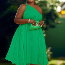 Load image into Gallery viewer, Luxe Couture Ruffle Midi Dress with Flowing Pleats for Effortless Elegance
