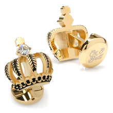 Load image into Gallery viewer, VDP 3D Crown Gold Crystal Stud Set