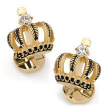 Load image into Gallery viewer, VDP 3D Crown Royal Gold Stainless Cufflinks