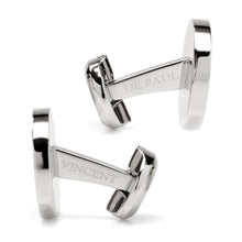 Load image into Gallery viewer, VDP White & Black Pave Crystals Cufflinks