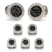 Load image into Gallery viewer, VDP White & Black Pave Crystals Stud Set