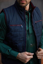 Load image into Gallery viewer, Men's Quilted Fur Lined Vest - Navy