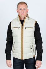 Load image into Gallery viewer, Men's Quilted Fur Lined Vest - Beige
