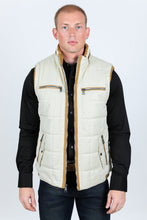 Load image into Gallery viewer, Men's Quilted Fur Lined Vest - Beige