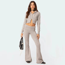 Load image into Gallery viewer, Women's High-Waist Knit Hooded Set: Fashionable Long-Sleeve Top & Trousers - # GIAA23410012