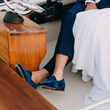 Load image into Gallery viewer, Men's Blue Velvet Slipper II