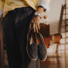 Load image into Gallery viewer, Men's Navy Suede Viaggio Loafer