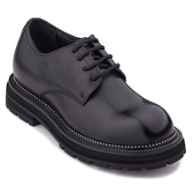 Load image into Gallery viewer, TOTO - W0981 - 3.3 Inches Taller (Black) - Low Top Chunky Sole Casual Derbies