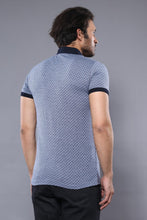 Load image into Gallery viewer, Blue Patterned Polo Men T-Shirt | Wessi