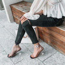 Load image into Gallery viewer, Transparent Open Toe High Heel with Rhinestone Crystal - # GIAA73210008
