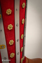 Load image into Gallery viewer, Splinted Suede Leather Greaves Red