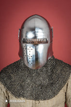 Load image into Gallery viewer, Bascinet Helmet 14th Cent. 2mm Polished
