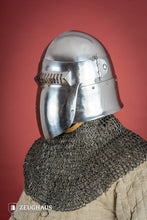 Load image into Gallery viewer, Bascinet Helmet 14th Cent. 2mm Polished