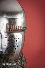 Load image into Gallery viewer, Bascinet Helmet 14th Cent. 2mm Polished