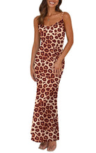 Load image into Gallery viewer, PRETTYGARDEN Women's 2024 Summer Floral Spaghetti Strap Maxi Dress Stretch Sexy Bodycon Dress Backless Slip Long Dresses Large Brown Leopard - # GIAA231710001