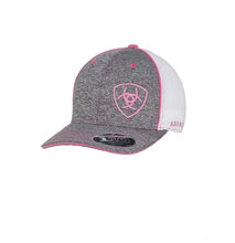 Load image into Gallery viewer, ARIAT Offset Pink Shield (Grey/White) - Trucker Cap