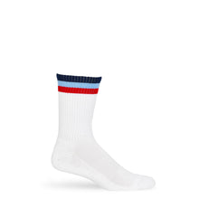 Load image into Gallery viewer, White 3 Stripe Casual Crew Socks