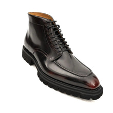 Load image into Gallery viewer, Wine Patent Lug Sole Ankle Boot