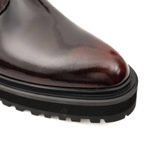 Load image into Gallery viewer, Wine Red Side-Zip Combat Boot