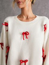 Load image into Gallery viewer, Women Cute Red Bow Decor Christmas Sweater | NCS