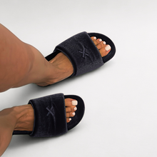 Load image into Gallery viewer, Women's Black Velvet House Slide