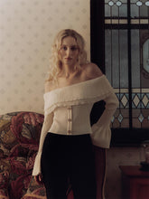 Load image into Gallery viewer, Women's Off-Shoulder Buttoned Slim Fit Knit Sweater | NCS