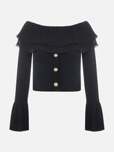 Load image into Gallery viewer, Women's Off-Shoulder Buttoned Slim Fit Knit Sweater | NCS