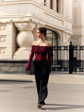 Load image into Gallery viewer, Women's Off-Shoulder Buttoned Slim Fit Knit Sweater | NCS