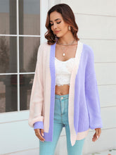 Load image into Gallery viewer, Women's Plus Size Colorblock Mid-Length Knitted Cardigan | NCS