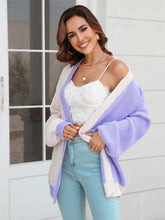 Load image into Gallery viewer, Women's Plus Size Colorblock Mid-Length Knitted Cardigan | NCS