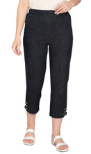 Load image into Gallery viewer, Women's Capris with Studded Hem Detail in Tri-Blend Denim and Twill with Angled side Pockets