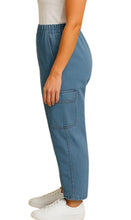 Load image into Gallery viewer, Women's Elastic Stretch Waist Casual Denim Pull-on Cargo Pants