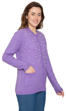 Load image into Gallery viewer, Women's Faux Pearl Cardigan in Cashmere-like Soft Knit