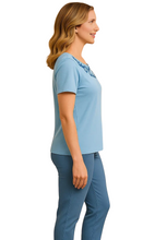 Load image into Gallery viewer, Women's Scalloped Neckline Embellished Tee