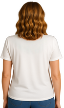 Load image into Gallery viewer, Women's Scalloped Neckline Embellished Tee