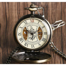 Load image into Gallery viewer, Wooden Mechanical Hand Wind Pocket Watch