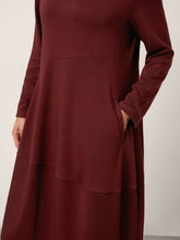 Load image into Gallery viewer, Wool-Cotton Asymmetric Cocoon Midi Dress AVERIE