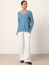 Load image into Gallery viewer, Wool-Blend Sweetheart Pleated Long Sleeve Top AMBER
