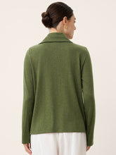 Load image into Gallery viewer, Wool Asymmetric Lapel Fruit Button Decor Top YSABEL