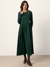 Load image into Gallery viewer, Wool Layered Neck Pleated Maxi Dress BILLIE