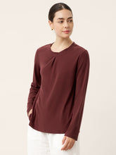Load image into Gallery viewer, Wool Lyocell Twisted Neck Pullover Top NERISSA