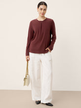 Load image into Gallery viewer, Wool Lyocell Twisted Neck Pullover Top NERISSA