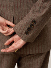 Load image into Gallery viewer, Wool Striped Notched Lapel Suit Blazer DAPHNE